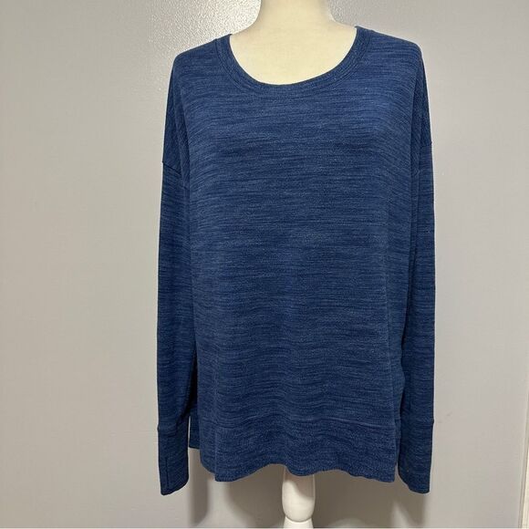 Athleta blue sweatshirt with thumb holes size L  - Picture 1 of 6